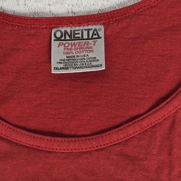 Oneita Vintage 90s Red Sturgis Broken Spoke Saloon XXL Tank Top Muscle Shirt USA - Picture 6 of 8